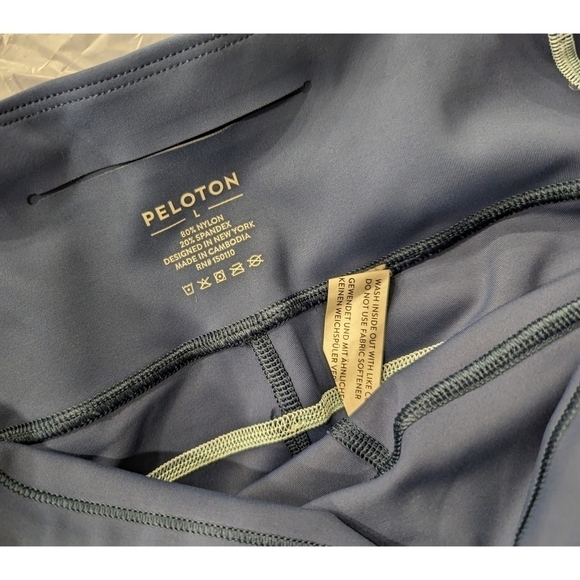 Peloton Blue Move Seamed Cropped Leggings Size Large - Picture 5 of 6